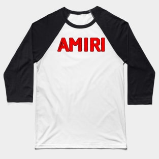 Amiri Text Black and Red Baseball T-Shirt